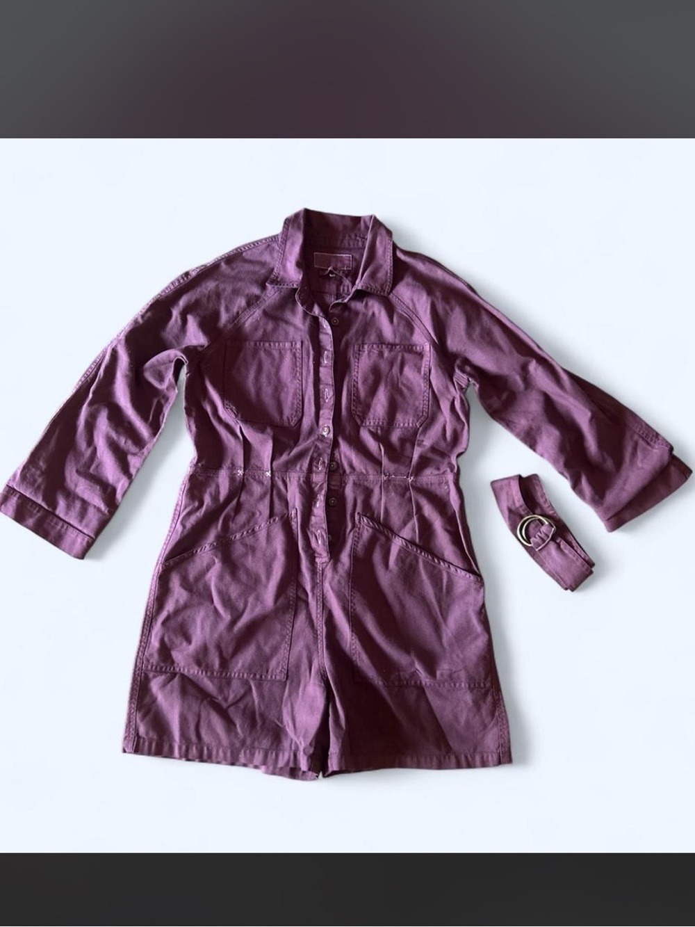 Women's Mauve Utility Shirt Dress Jacket with Belt